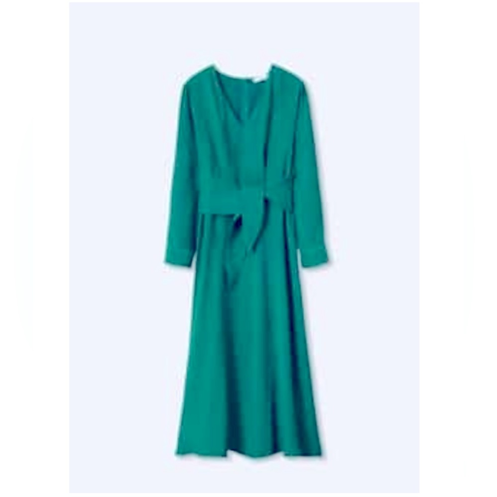 Mango NWT emerald green classic dress
